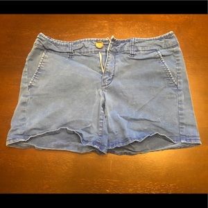 American Eagle Blue Midi Stretch Shorts